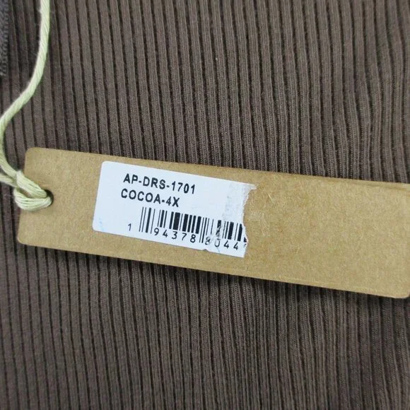 SKIMS Soft Lounge Long Sleeve Slip Dress Womens 4X Cocoa Brown Low Bust Plus NWT - Picture 5 of 8